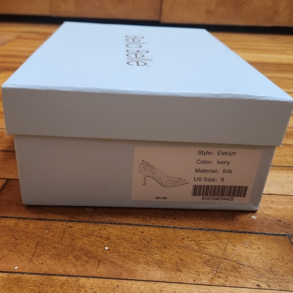 EVELYN IVORY Crystal & Sequin llusion Mesh Sparkly Kitten Heels - Picture 9 of 12